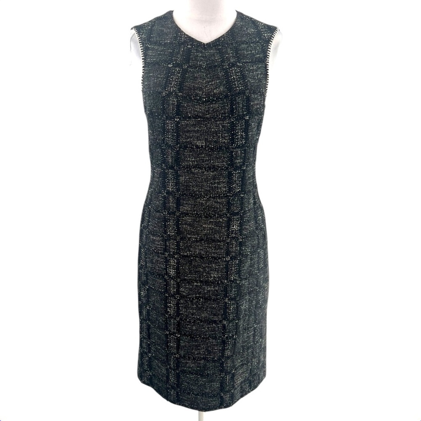 Derek Lam Tweed Sheath Dress Whipstitch Trim Sz 2